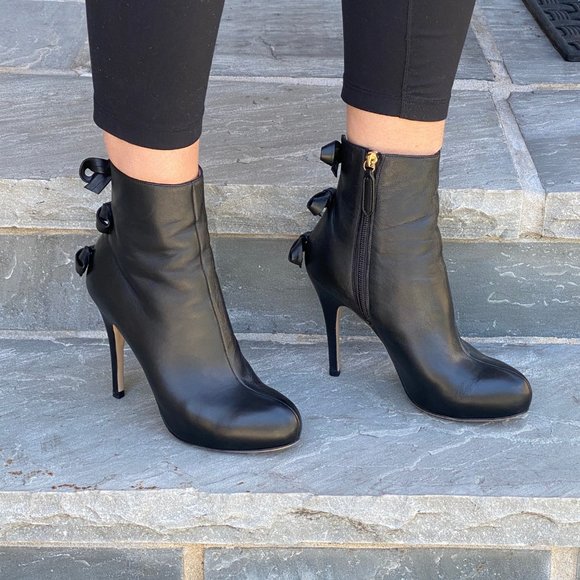 *SOLD* Valentino Bow-Back Ankle Booties - Picture 3 of 4